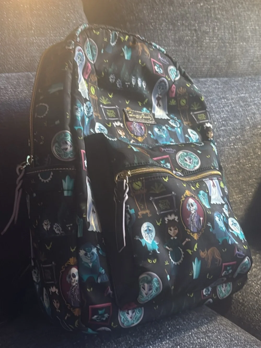 Dooney & Bourke Black Multicolor Haunted Mansion Print Backpack